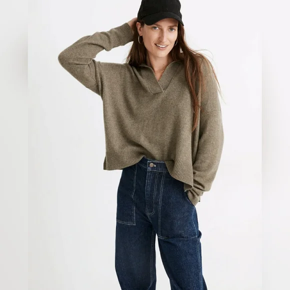 Madewell Davie Polo Sweater - Picture 1 of 5